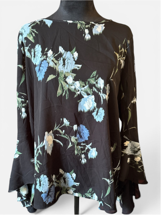 Vince Camuto Tops - Vince Camuto Black/Blue Flowery Top - Size L